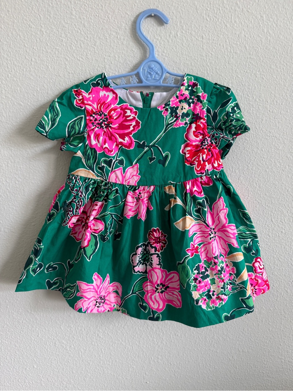 Lilly Pulitzer Green Floral Baby Girl Dress & Bloomers Size 6-12 Months